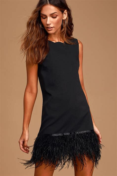 feather shift dress